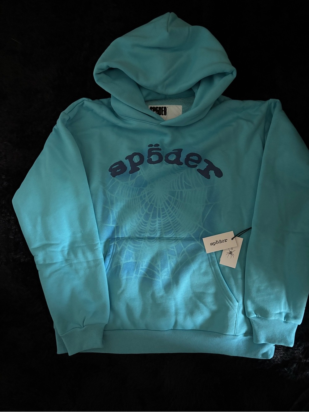 späder Blue Spider Graphic Hoodie - Men's Pullover Hoodie